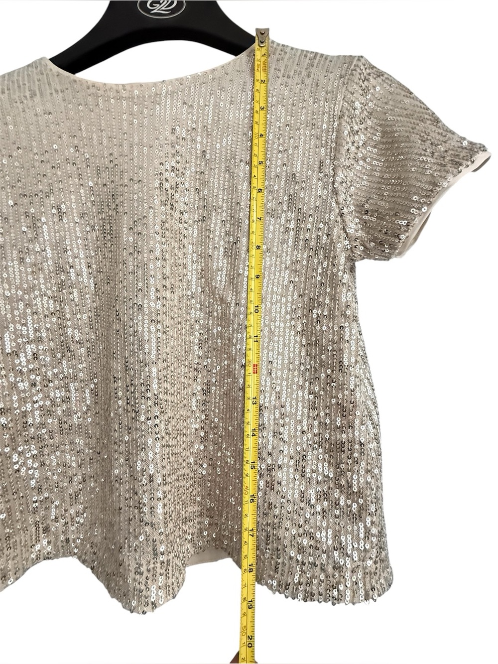 Sequin Short-Sleeve Top - light Gold/Beige
Size Junior 14 - Picture 3 of 4
